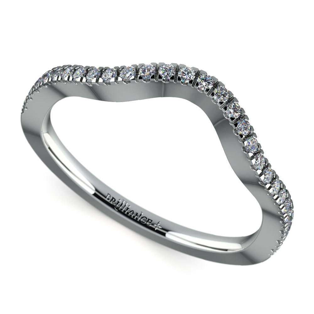 Matching Cross Split Raised Diamond Wedding Ring in Platinum | 01