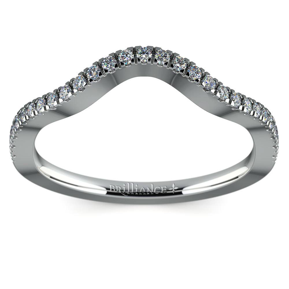 Matching Cross Split Raised Diamond Wedding Ring in Platinum | 02
