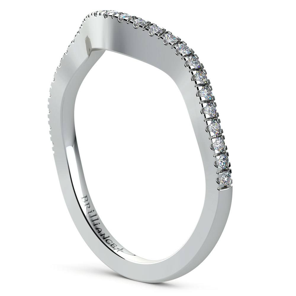 Matching Cross Split Raised Diamond Wedding Ring in Platinum | 04