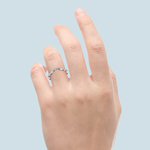 Matching Cross Split Raised Diamond Wedding Ring in Platinum | Thumbnail 06
