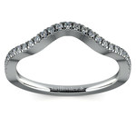 Matching Cross Split Raised Diamond Wedding Ring in White Gold | Thumbnail 02