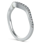 Matching Cross Split Raised Diamond Wedding Ring in White Gold | Thumbnail 04