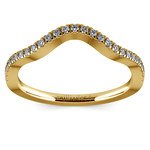 Matching Cross Split Raised Diamond Wedding Ring in Yellow Gold | Thumbnail 02