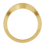 Matching Cross Split Raised Diamond Wedding Ring in Yellow Gold | Thumbnail 03