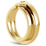 Matching Curled Heart Wedding Ring Set in Yellow Gold | Thumbnail 04