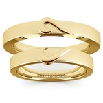 Matching Curled Heart Wedding Ring Set in Yellow Gold | Thumbnail 05