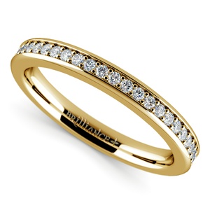 Matching Halo Diamond Wedding Ring in Yellow Gold