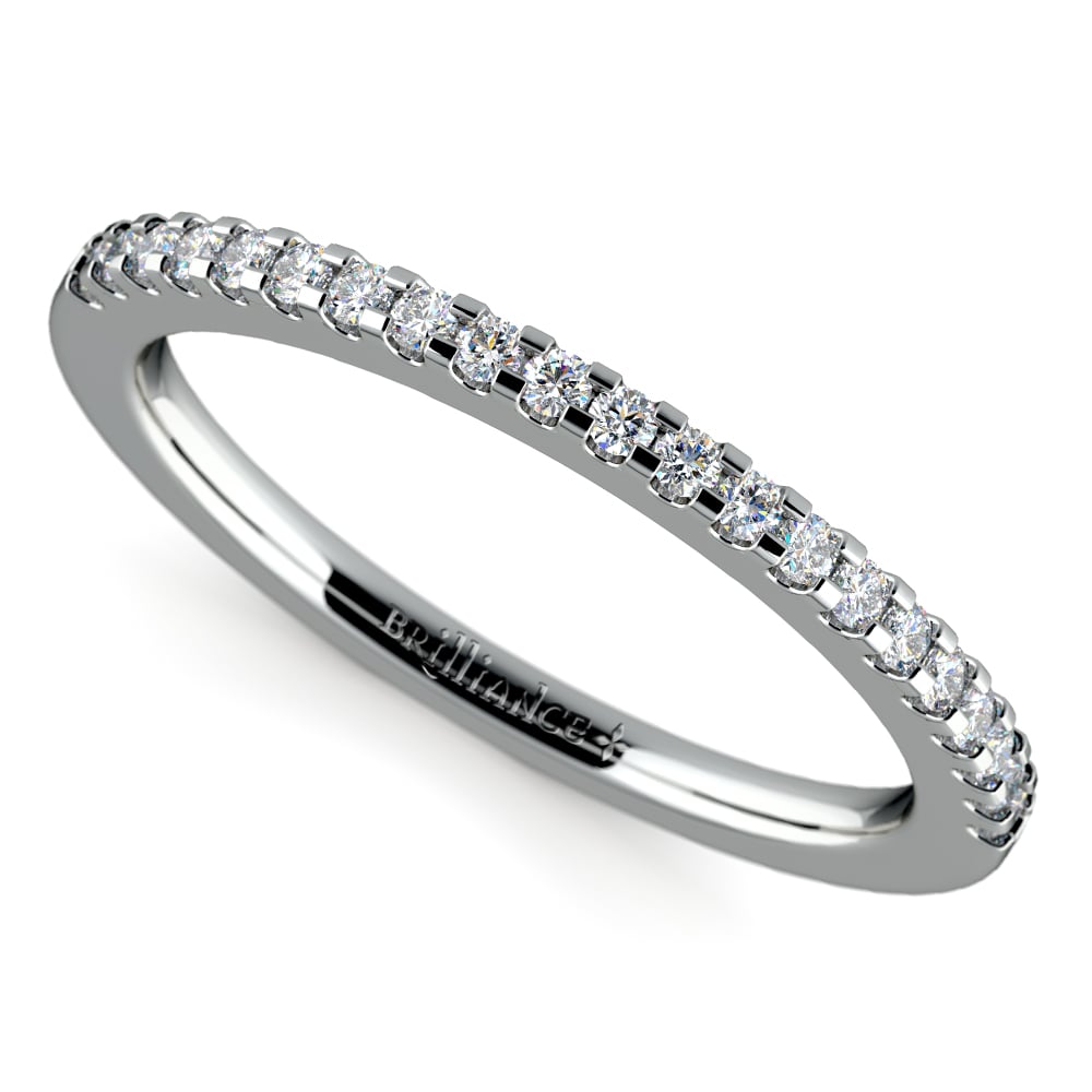 Matching Halo Pave Diamond Wedding Ring in Platinum