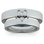 Matching Split Heart Diamond Wedding Ring Set in White Gold | Thumbnail 02