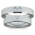 Matching Split Heart Diamond Wedding Ring Set in White Gold | Thumbnail 05