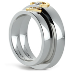 Matching Split Heart Diamond Wedding Ring Set in White and Yellow Gold | Thumbnail 04