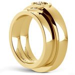 Matching Split Heart Diamond Wedding Ring Set in Yellow Gold | Thumbnail 04
