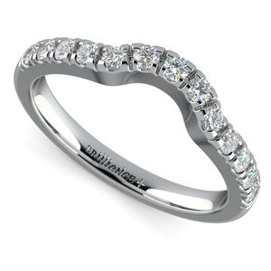 Matching Trellis Diamond Wedding Ring in Platinum