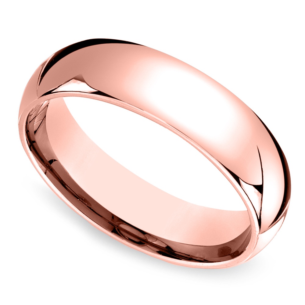 Mid-Weight Men's Wedding Ring in 14K Rose Gold (6mm) | Zoom