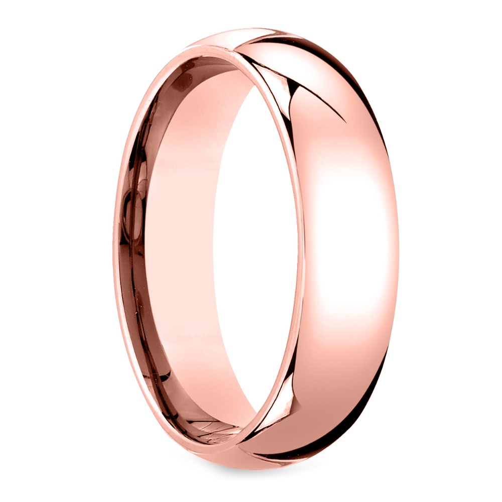 Mid-Weight Men's Wedding Ring in 14K Rose Gold (6mm) | 02