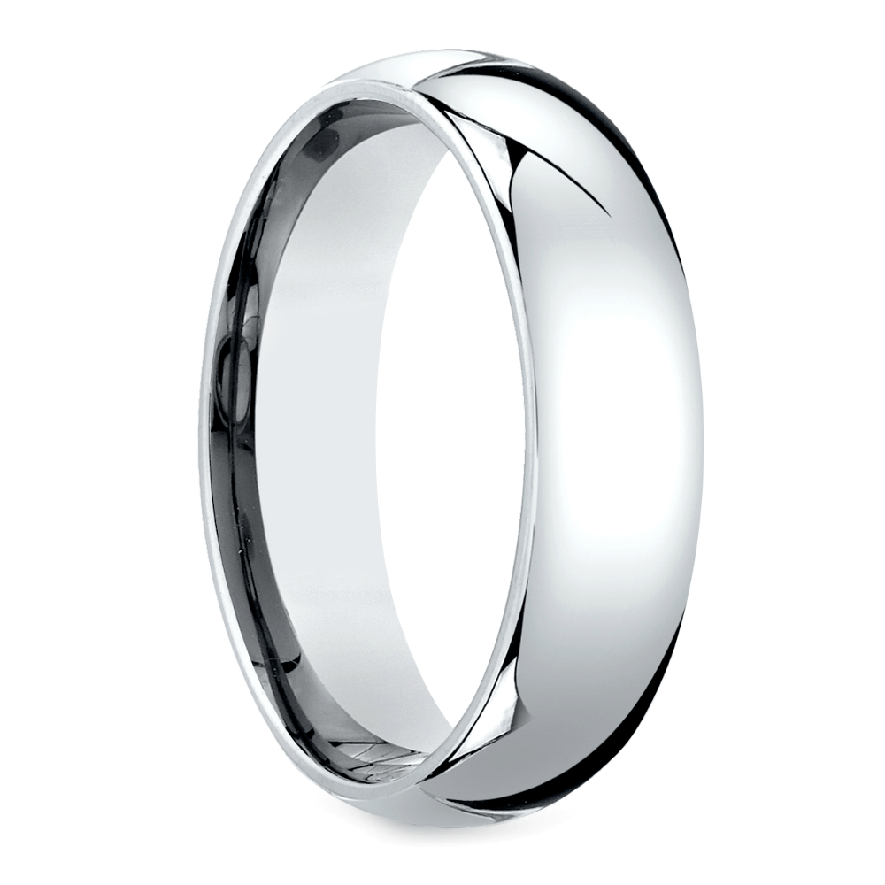 Mid-Weight Men's Wedding Ring in 14K White Gold (6mm)
