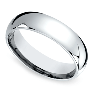 Mid-Weight Men's Wedding Ring in 14K White Gold (6mm)