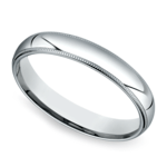 Mid-Weight Milgrain Men's Wedding Ring in 14K White Gold (4mm) | Thumbnail 01