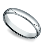 Milgrain Men's Wedding Ring in Palladium (4mm) | Thumbnail 01