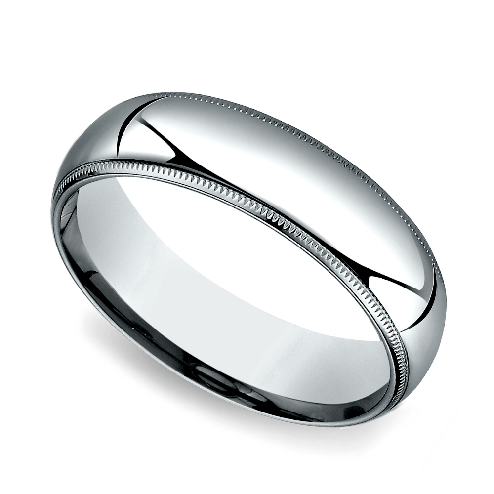 Flat Milgrain Mens Wedding Band