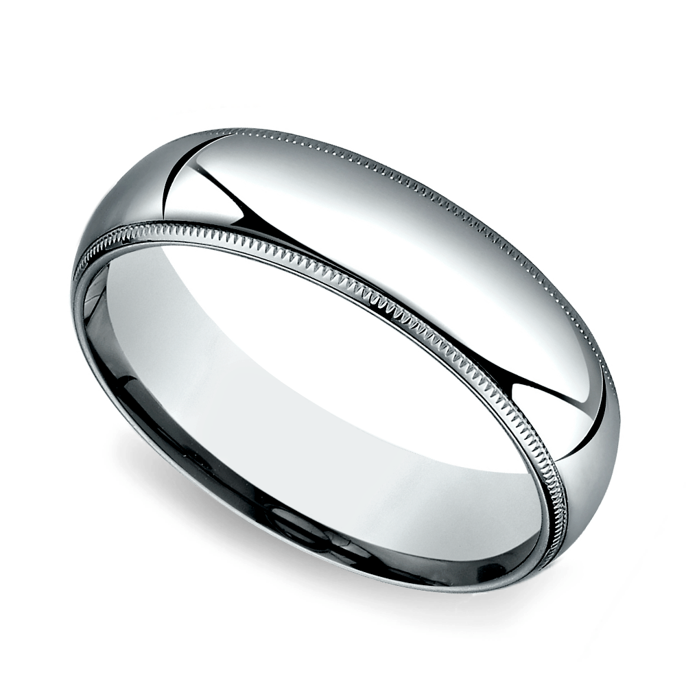 Milgrain Matte Finish Mens Band
