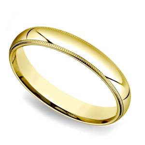 Milgrain Men's Wedding Ring in Yellow Gold (4mm)