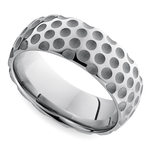 Golf Mens Wedding Band In Cobalt With Golf Ball Dimpled Effect | Thumbnail 01