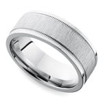 Mixed Finish Step Edge Milgrain Men's Wedding Ring in Cobalt (6mm) | Thumbnail 01