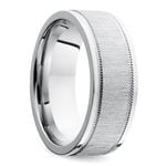 Mixed Finish Step Edge Milgrain Men's Wedding Ring in Cobalt (6mm) | Thumbnail 02