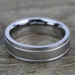 Mixed Finish Step Edge Milgrain Men's Wedding Ring in Cobalt (6mm) | Thumbnail 03