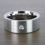 Mens Solitaire Diamond Tungsten Wedding Band - Monocle (8mm) | Thumbnail 03