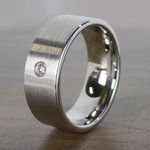 Mens Solitaire Diamond Tungsten Wedding Band - Monocle (8mm) | Thumbnail 04