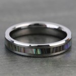Mens Tungsten Ring With Mother Of Pearl Inlay | Thumbnail 06