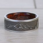Mountain's Peak - Cobalt Mens Band with Wooden Sleeve | Thumbnail 04
