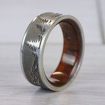 Mountain's Peak - Cobalt Mens Band with Wooden Sleeve | Thumbnail 05