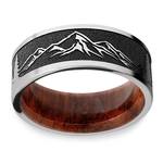 Mountain's Peak - Cobalt Mens Band with Wooden Sleeve | Thumbnail 03