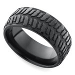 Mud Tire Tread Wedding Ring For Men In Zirconium | Thumbnail 01