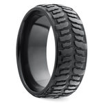 Mud Tire Tread Wedding Ring For Men In Zirconium | Thumbnail 02