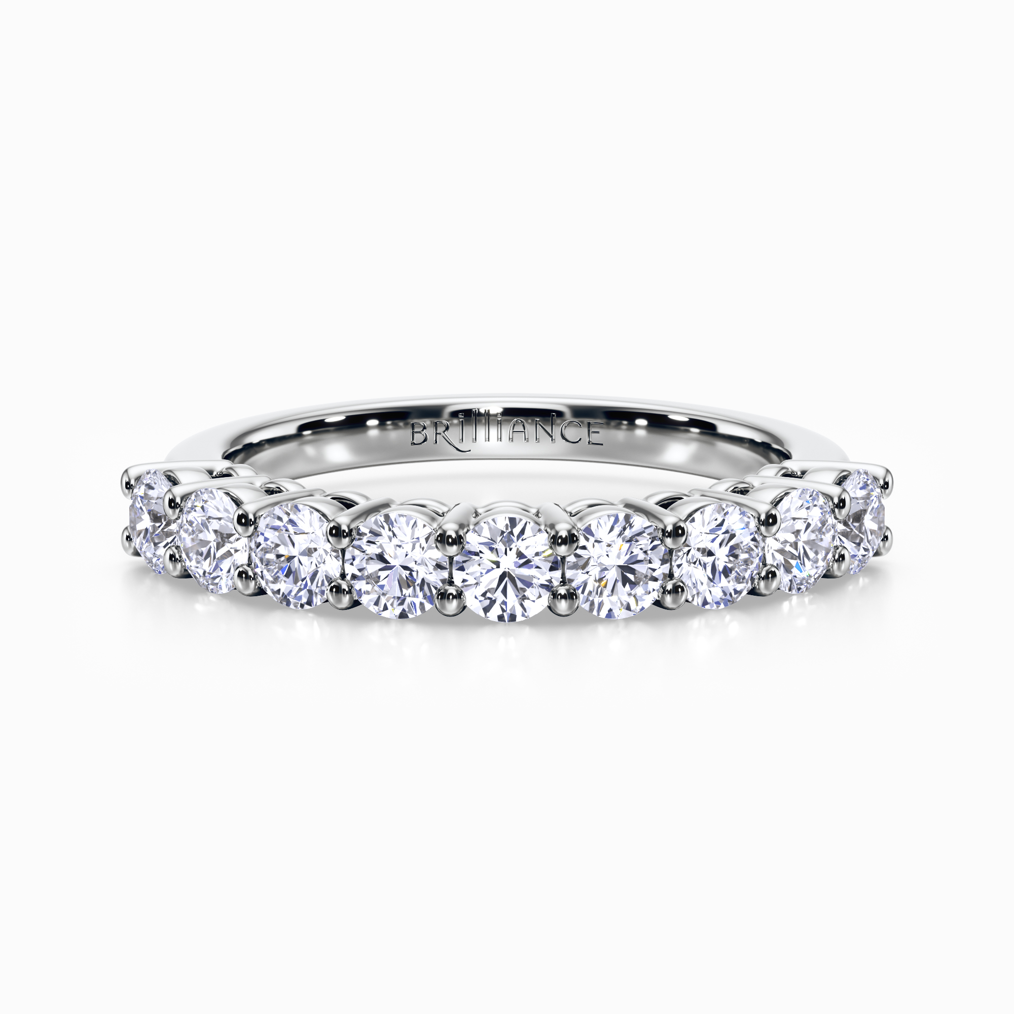 Nine Stone Diamond Wedding Ring In Platinum (1 Ctw)