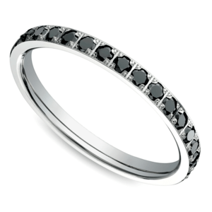 Pave Black Diamond Eternity Ring in White Gold