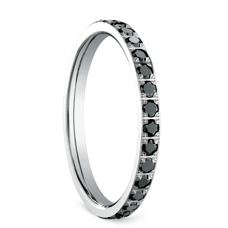 Pave Black Diamond Eternity  Ring  in White  Gold 