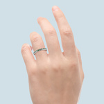 Pave Diamond And Emerald Wedding Ring in White Gold | Thumbnail 06