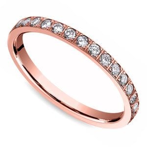 Pave Diamond Eternity Ring in Rose Gold (3/4 ctw)