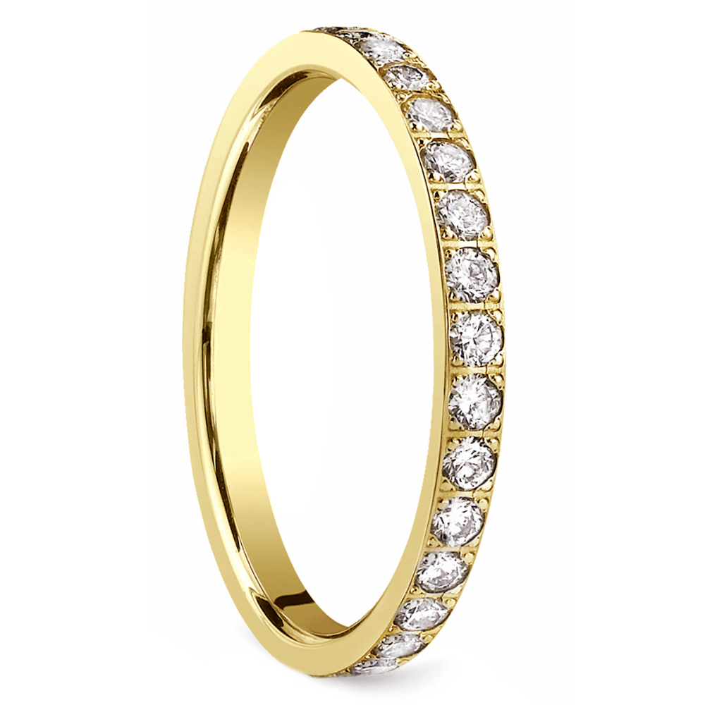 Pave Diamond Eternity Ring in Yellow Gold (3/4 ctw) | 02