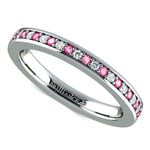 Pave Diamond & Pink Sapphire Eternity Ring in Platinum | Thumbnail 01