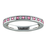 Pave Diamond & Pink Sapphire Eternity Ring in White Gold | Thumbnail 02