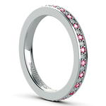 Pave Diamond & Pink Sapphire Eternity Ring in White Gold | Thumbnail 04