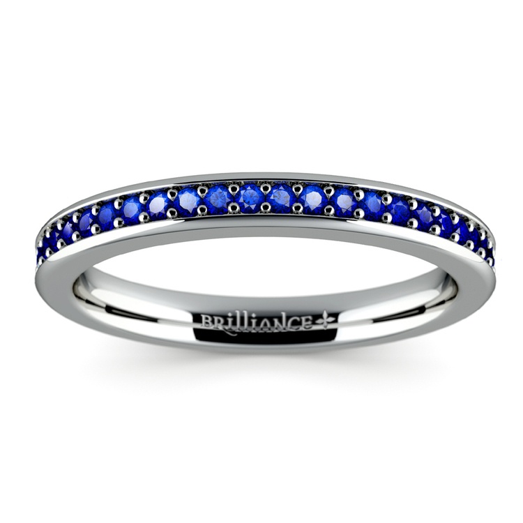 Sapphire Pave Ring In White Gold (14K or 18K) | 02