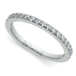 Petite Pave Diamond Wedding Ring in Palladium (1/4 ctw)
