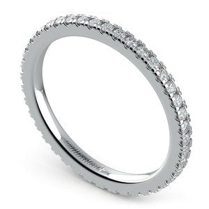 Petite Pave Diamond Eternity Ring in White Gold (1/2 ctw)